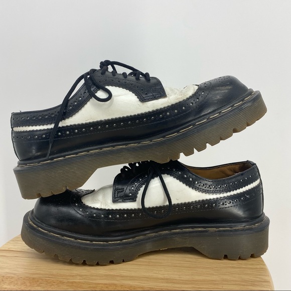 Vintage 90s Dr Martens Wing  Tip Oxfords Leather Shoes Made in England - Picture 6 of 11
